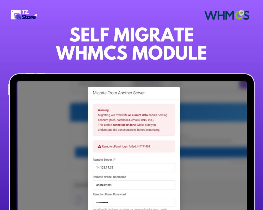 Self Migrate WHMCS Module